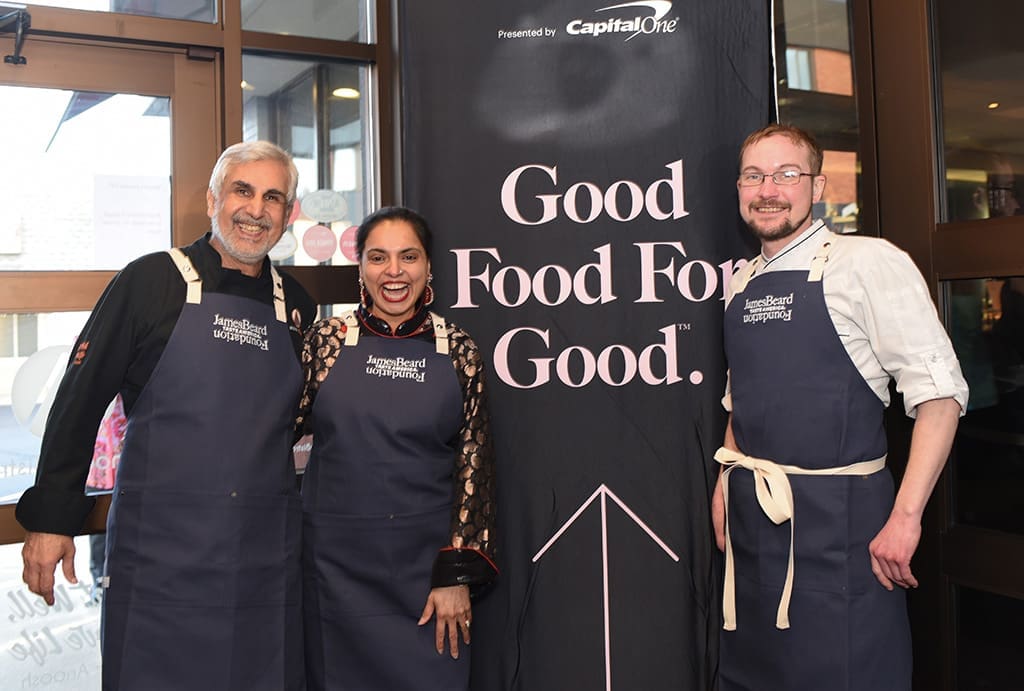 JBF Chefs at Anoosh Bistro Pop-Up dinner with Anoosh Shariat Maneet Chuahan and Mark Ford